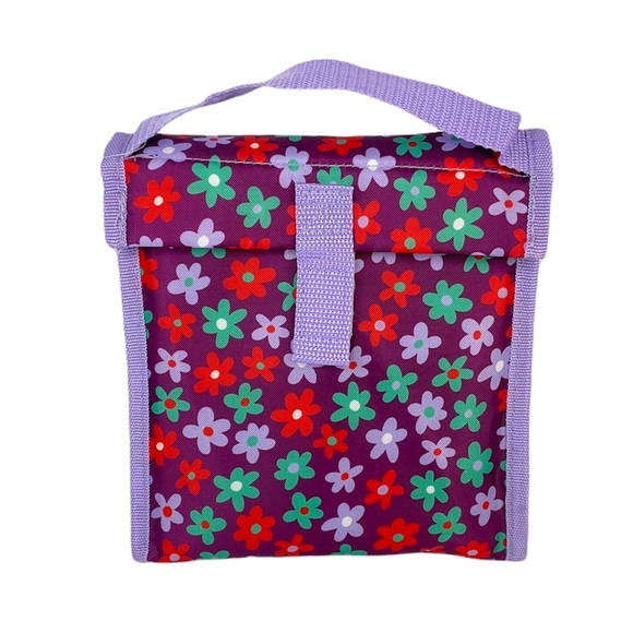 Everyday Living Flower Power Lunch Bag, Purple, Red, Seafoam Green - Picture 9 of 9
